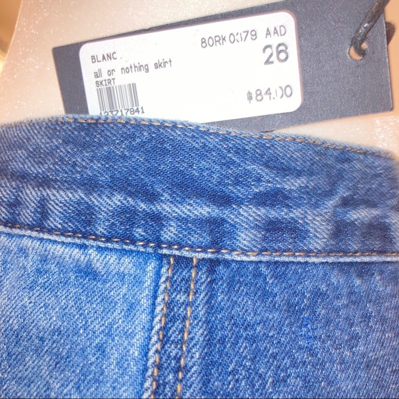 Blank NYC All or Nothing Denim Jean Skirt 26 Dolls Kill patchwork denim skirt - Picture 11 of 13